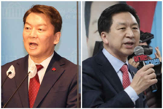 안철수(왼쪽) 국민의힘 의원과 김기현 국민의힘 의원. <김기현 의원실 제공, 연합뉴스>